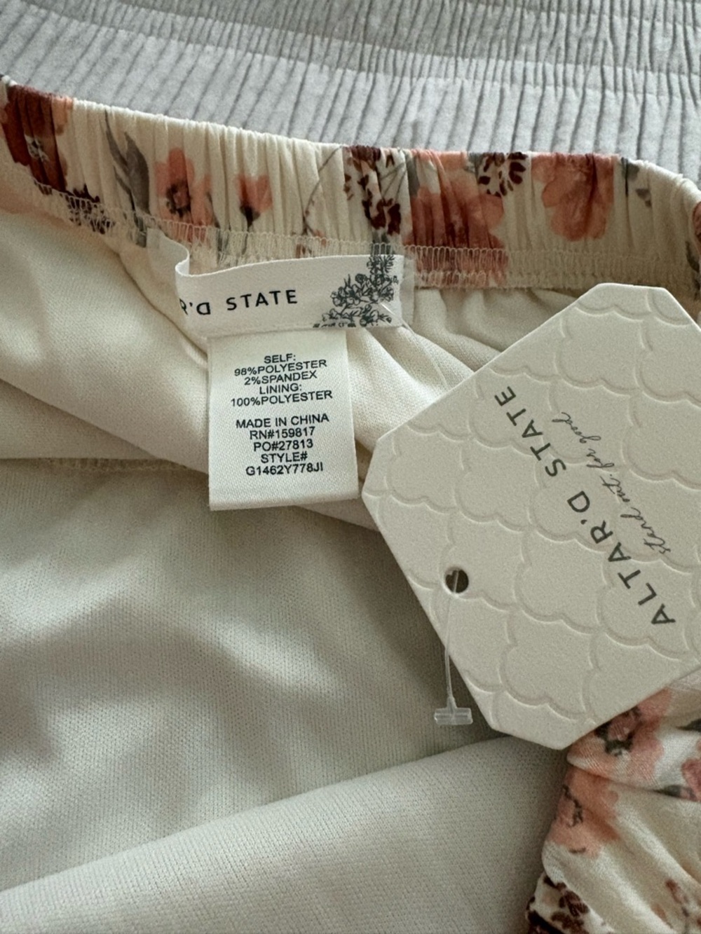 Tiered Floral Skirt in Blush Peach - Picture 5 of 5